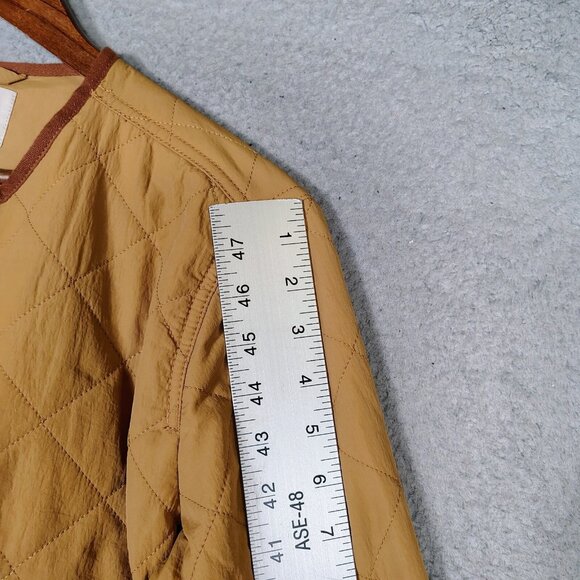 Loft Field Jacket Women's Small Camel Quilted Hi-Low Button Front Outdoor Preppy - Picture 9 of 12